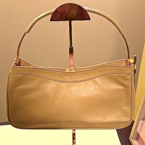 Versace Elegant Tan Leather Vintage Handbag
